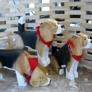 Wooden Carved Dogs