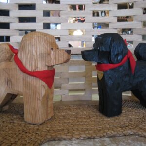 Wood Chainsaw Carved Poodles
