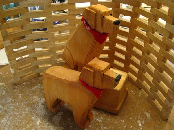 Golden Retriever Wooden Carved Dogs