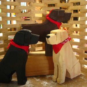 Labrador Retriever Wooden Carved Dogs