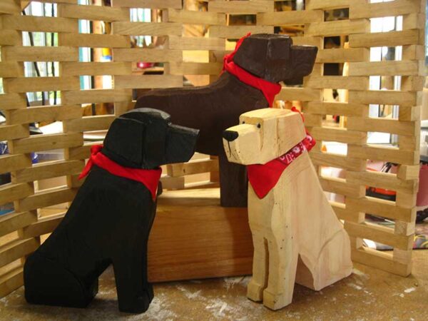 Labrador Retriever Wooden Carved Dogs